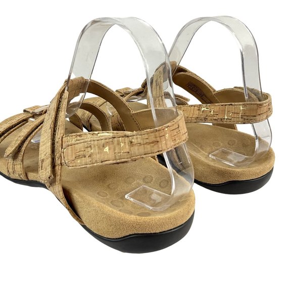 Vionic Shoes Womens Size 8 Tan Amber Gold Cork Comfort Sandal Arch Support - Picture 5 of 12